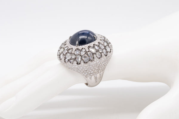 Mouawad Rare Cocktail Ring In 18Kt With 23.56 Ctw In Diamonds And Sapphire