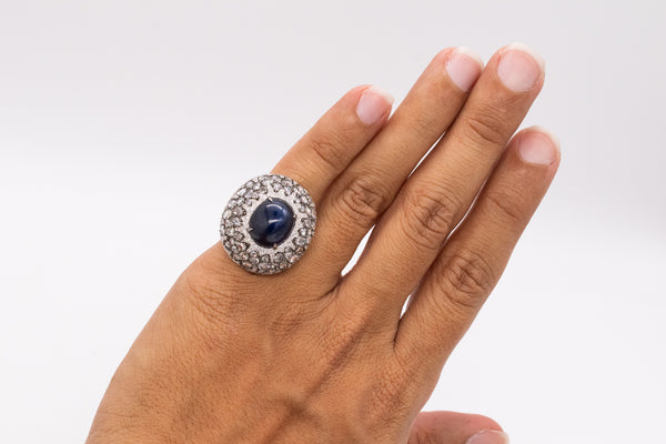 Mouawad Rare Cocktail Ring In 18Kt With 23.56 Ctw In Diamonds And Sapphire