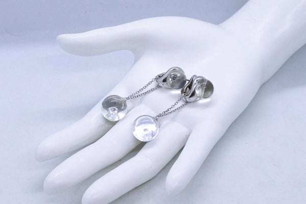 MAUBOUSSIN 18 KT WHITE GOLD DAY & NIGHT EARRINGS WITH VS DIAMONDS