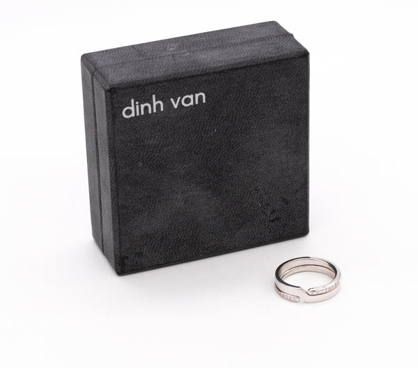 Dinh Van Paris Geometric Ring In 18Kt White Gold With 16 VS Diamonds