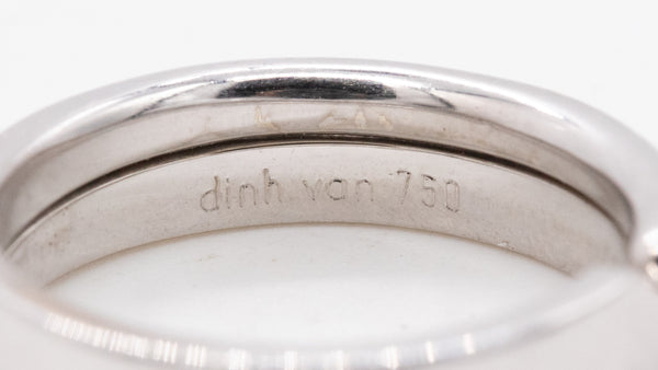 Dinh Van Paris Geometric Ring In 18Kt White Gold With 16 VS Diamonds