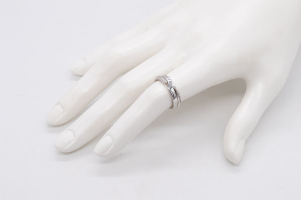 Dinh Van Paris Geometric Ring In 18Kt White Gold With 16 VS Diamonds