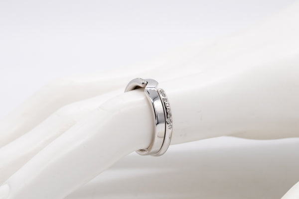 Dinh Van Paris Geometric Ring In 18Kt White Gold With 16 VS Diamonds