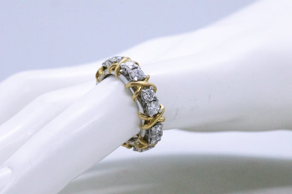 TIFFANY & CO. JEAN SCHLUMBERGER PLATINUM & GOLD ETERNITY RING WITH 1.6 Ctw VS DIAMONDS