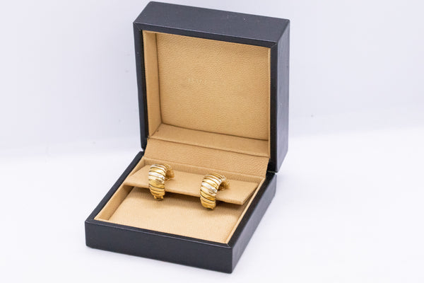 BVLGARI ITALY 18 KT THREE TONES GOLD TUBOGAS EARRINGS