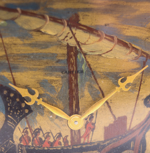 Cartier Paris 1935 Rare Art Deco Geometric Desk Clock In Black Onyx And Agate