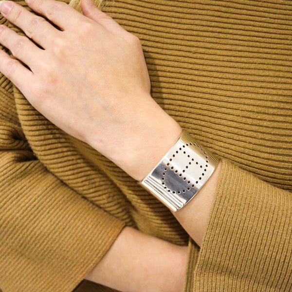 -Hermès Paris Eclypse Small Cuff Bracelet In Solid .925 Sterling Silver