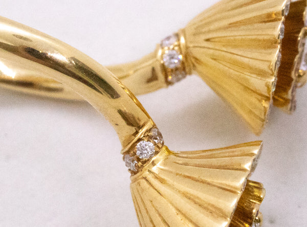 BOUCHERON PARIS 18 KT "FROU-FROU" RING WITH 1.95 Ctw OF VS DIAMONDS & RUBIES