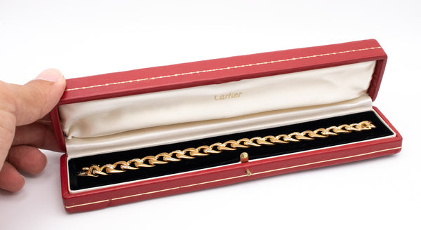 CARTIER PARIS 1960 BY GEORGE L'ENFANT 18 KT PEROUSE BRACELET WITH 1.60 Ctw DIAMONDS