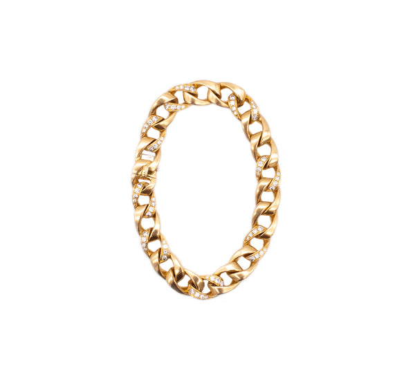 CARTIER PARIS 1960 BY GEORGE L'ENFANT 18 KT PEROUSE BRACELET WITH 1.60 Ctw DIAMONDS