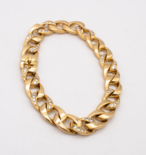 CARTIER PARIS 1960 BY GEORGE L'ENFANT 18 KT PEROUSE BRACELET WITH 1.60 Ctw DIAMONDS