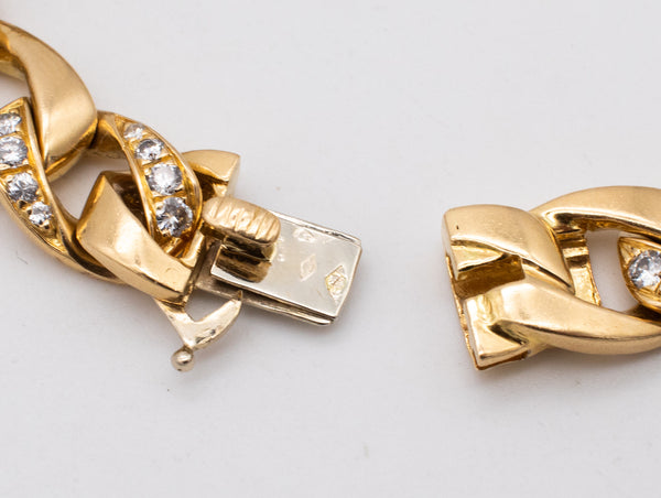 CARTIER PARIS 1960 BY GEORGE L'ENFANT 18 KT PEROUSE BRACELET WITH 1.60 Ctw DIAMONDS