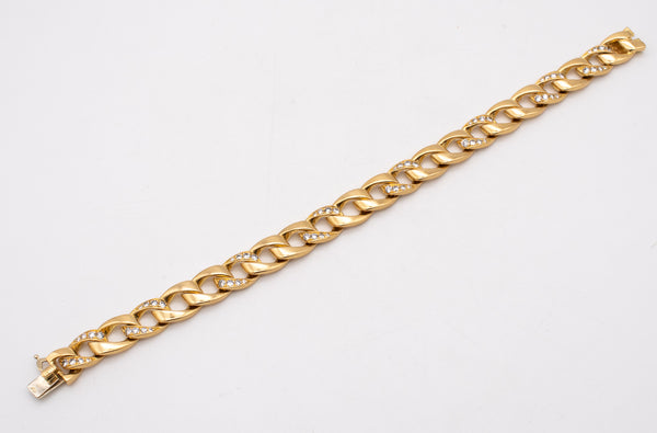 CARTIER PARIS 1960 BY GEORGE L'ENFANT 18 KT PEROUSE BRACELET WITH 1.60 Ctw DIAMONDS