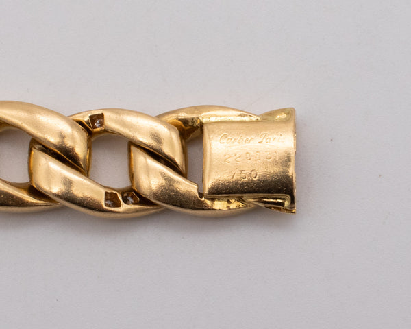 CARTIER PARIS 1960 BY GEORGE L'ENFANT 18 KT PEROUSE BRACELET WITH 1.60 Ctw DIAMONDS