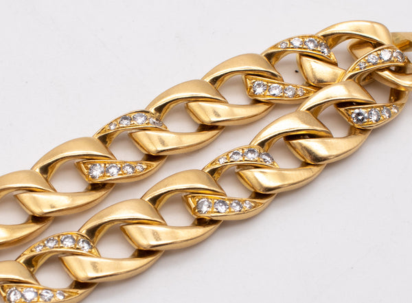 CARTIER PARIS 1960 BY GEORGE L'ENFANT 18 KT PEROUSE BRACELET WITH 1.60 Ctw DIAMONDS