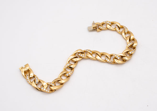 CARTIER PARIS 1960 BY GEORGE L'ENFANT 18 KT PEROUSE BRACELET WITH 1.60 Ctw DIAMONDS