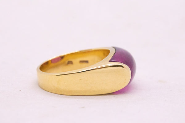 BVLGARI ITALY 18 KT GOLD TROCHETTO RING WITH 8.5 Cts PINK TOURMALINE