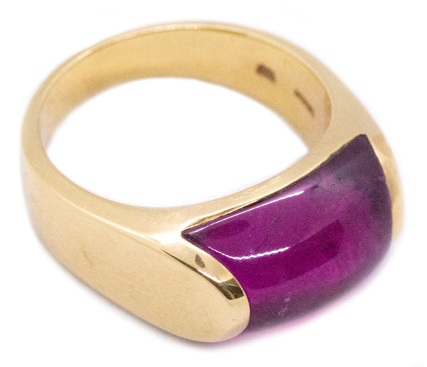 BVLGARI ITALY 18 KT GOLD TROCHETTO RING WITH 8.5 Cts PINK TOURMALINE