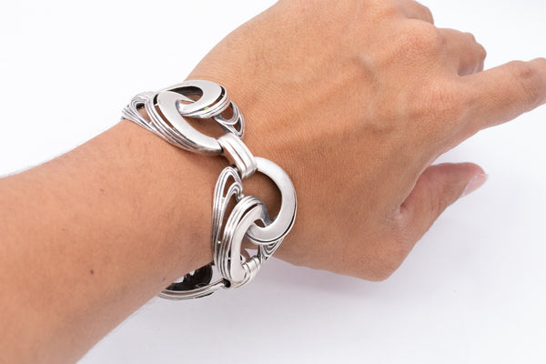 ANTONIO BELGIORNO 1960 BUENOS AIRES ABSTRACT BRACELET IN SOLID .925 STERLING SILVER