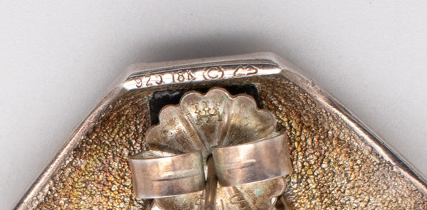 CARTIER 1930'S ART DECO 18 KT GOLD & STERLING EARRINGS WITH BLACK ONYX