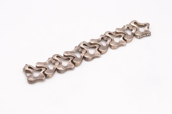 ANTONIO BELGIORNO 1960 BUENOS AIRES ARTISTIC ABCTRACT BRACELET .925 STERLING SILVER