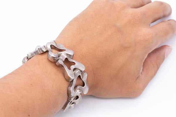 ANTONIO BELGIORNO 1960 BUENOS AIRES ARTISTIC ABCTRACT BRACELET .925 STERLING SILVER