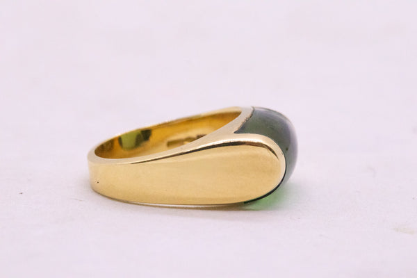 BVLGARI ITALY 18 KT GOLD TROCHETTO RING WITH 8.5 Cts GREEN TOURMALINE