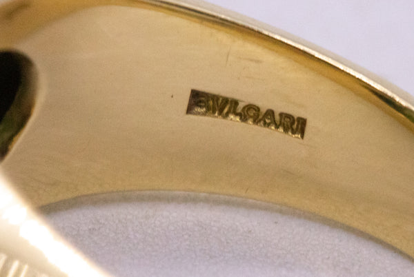 BVLGARI ITALY 18 KT GOLD TROCHETTO RING WITH 8.5 Cts GREEN TOURMALINE