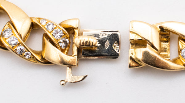 CARTIER PARIS 1960 BY GEORGE L'ENFANT 18 KT PEROUSE BRACELET WITH 1.60 Ctw DIAMONDS