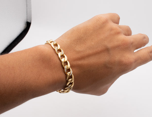 CARTIER PARIS 1960 BY GEORGE L'ENFANT 18 KT PEROUSE BRACELET WITH 1.60 Ctw DIAMONDS