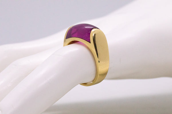 BVLGARI ITALY 18 KT GOLD TROCHETTO RING WITH 8.5 Cts PINK TOURMALINE