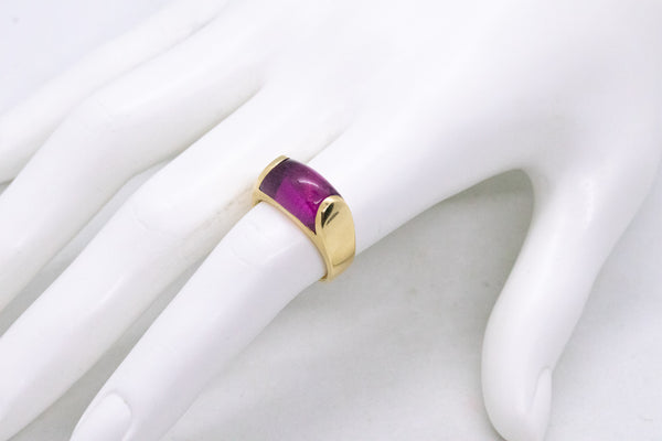 BVLGARI ITALY 18 KT GOLD TROCHETTO RING WITH 8.5 Cts PINK TOURMALINE