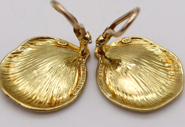 Angela Cummings Studio 1993 Textured Petals Earrings in 18Kt Yellow Gold