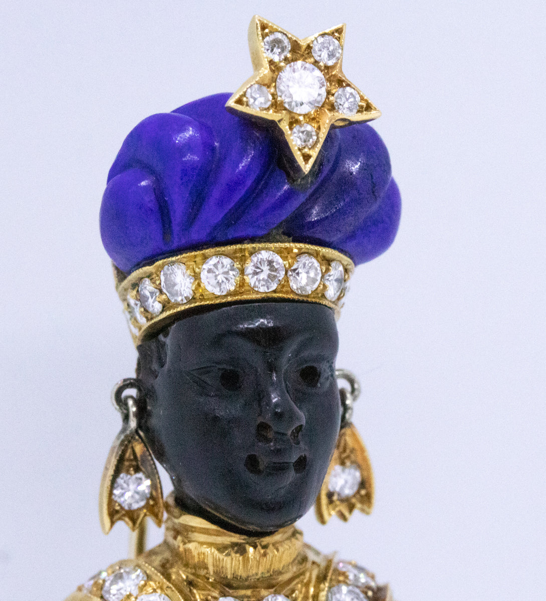 NARDI VENICE 18 KT BLACKAMOOR BROOCH WITH EBONY