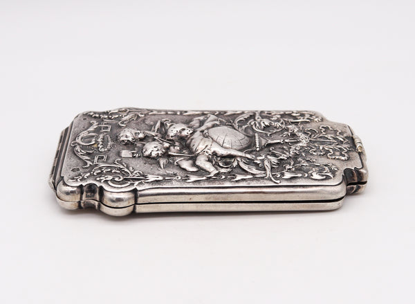 -Brüder Figdor 1905 Austrian Art nouveau Belle Epoque Card Holder in Sterling Silver