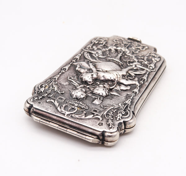 -Brüder Figdor 1905 Austrian Art nouveau Belle Epoque Card Holder in Sterling Silver