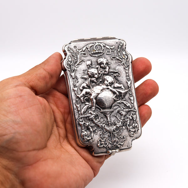 -Brüder Figdor 1905 Austrian Art nouveau Belle Epoque Card Holder in Sterling Silver