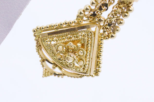 HAND MADE 21 KT GOLD ORIENTALISM HANGING EARRINGS