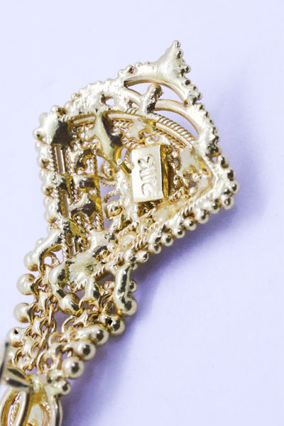 HAND MADE 21 KT GOLD ORIENTALISM HANGING EARRINGS