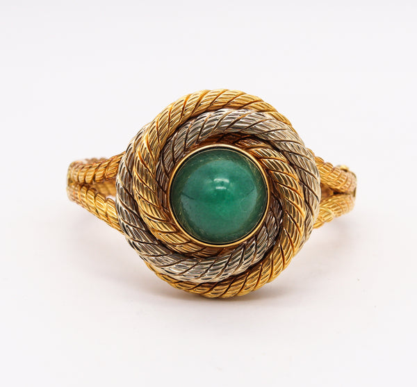 CARLO WEINGRILL 1960 Verona Twisted Bangle Bracelet In 18Kt Gold With Amazonite