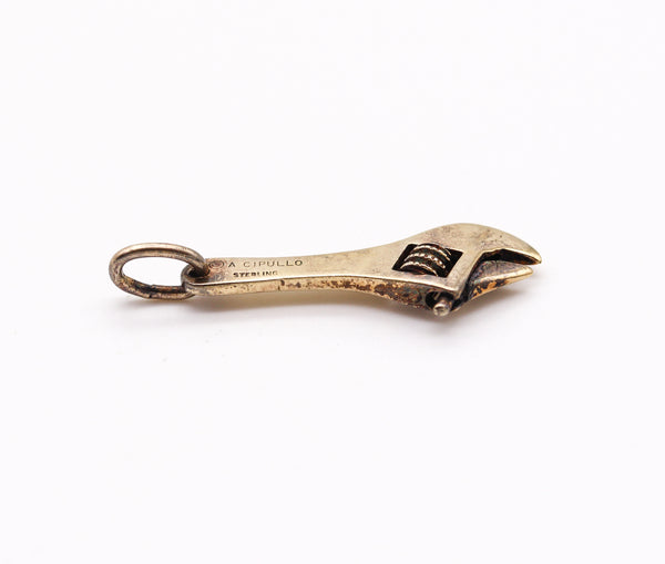 Aldo Cipullo 1970 New York Rare Wrench Charm Pendant in Gilded Sterling Silver