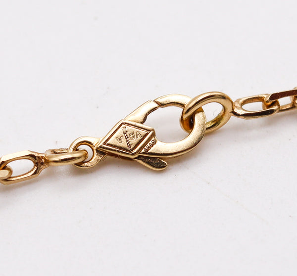 Van Cleef Arpels Vintage Alhambra Guilloche 10 Motifs Necklace In 18Kt Yellow Gold