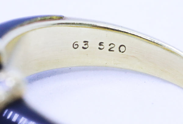 CARTIER PARIS 18 KT GOLD DOUBLE C DIAMONDS & ONYX VINTAGE DECO RING