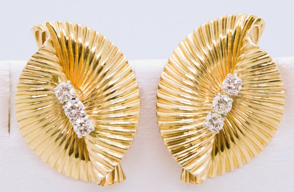 TIFFANY & CO. MID CENTURY DIAMONDS 14 KT EARRINGS