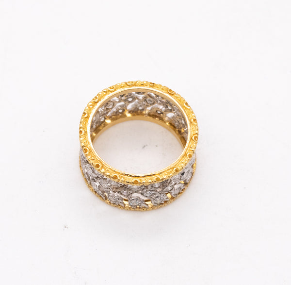 BUCCELLATI MILANO ETERNITY BAND 18 KT YELLOW AND WHITE GOLD WITH DIAMONDS