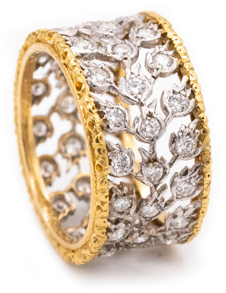 BUCCELLATI MILANO ETERNITY BAND 18 KT YELLOW AND WHITE GOLD WITH DIAMONDS