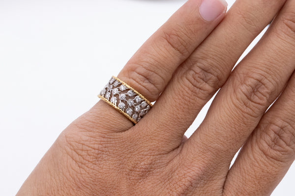 BUCCELLATI MILANO ETERNITY BAND 18 KT YELLOW AND WHITE GOLD WITH DIAMONDS