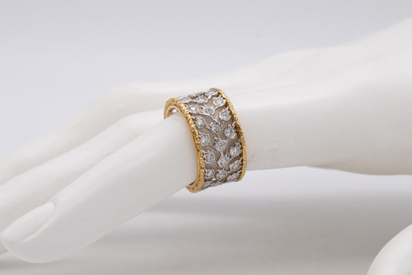 BUCCELLATI MILANO ETERNITY BAND 18 KT YELLOW AND WHITE GOLD WITH DIAMONDS