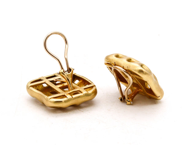 Angela Cummings 1987 New York Studios Perforations Earrings In Solid 18Kt Yellow Gold