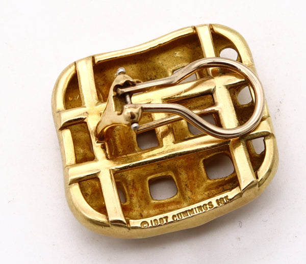 Angela Cummings 1987 New York Studios Perforations Earrings In Solid 18Kt Yellow Gold